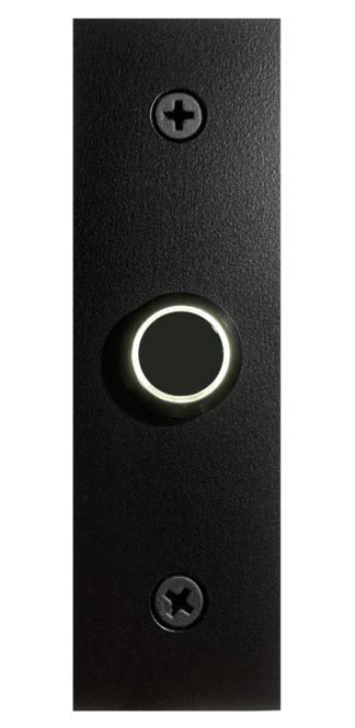 Modern screw mount flat black doorbell with white LED