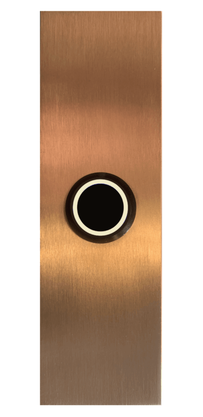 Modern copper doorbell with white LED